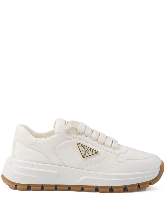 Triangle Logo Leather Sneakers